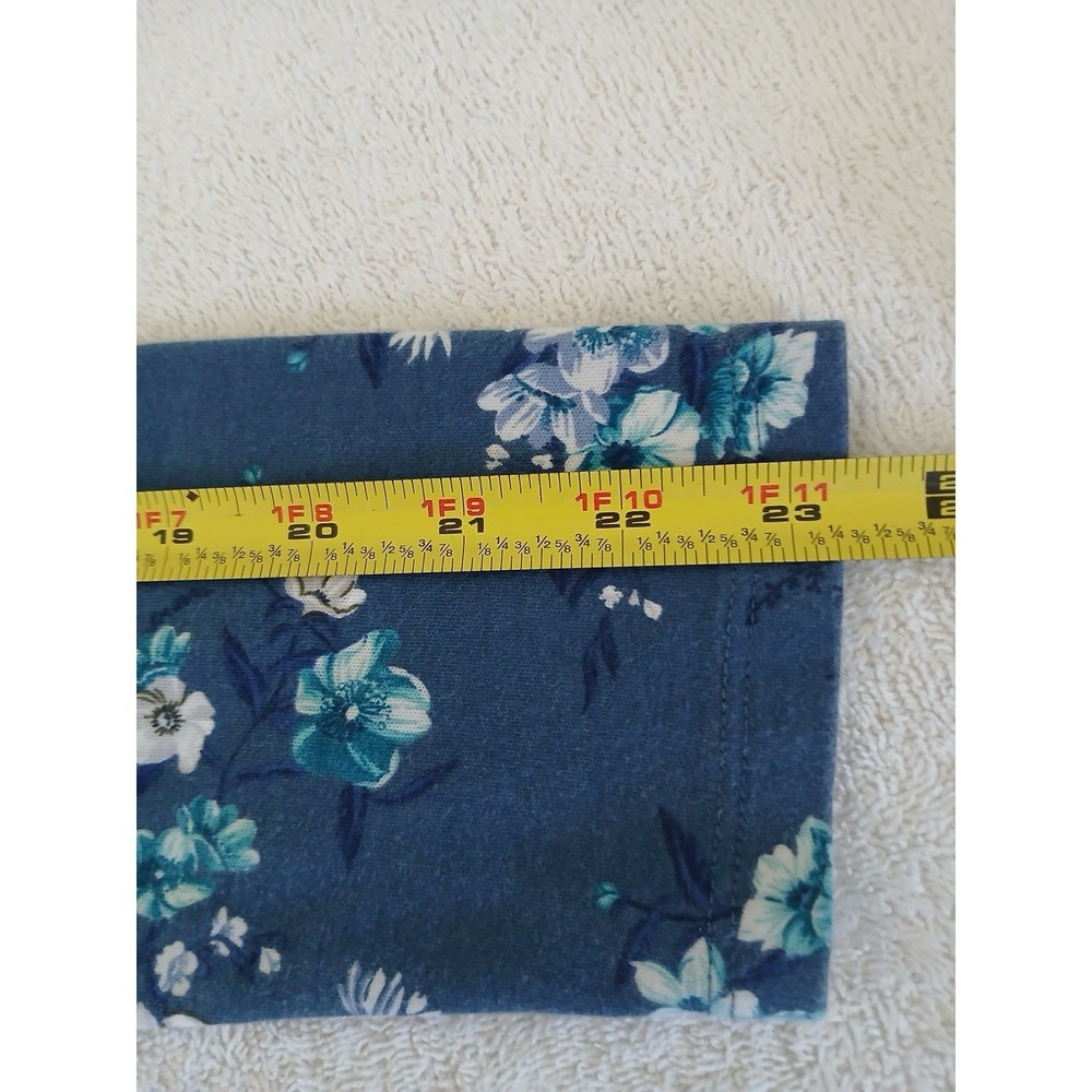 Croft & Barrow Women Size XL Blue Floralโ Mock Neck Long Sleeve Cotton Pullover - Picture 14 of 15